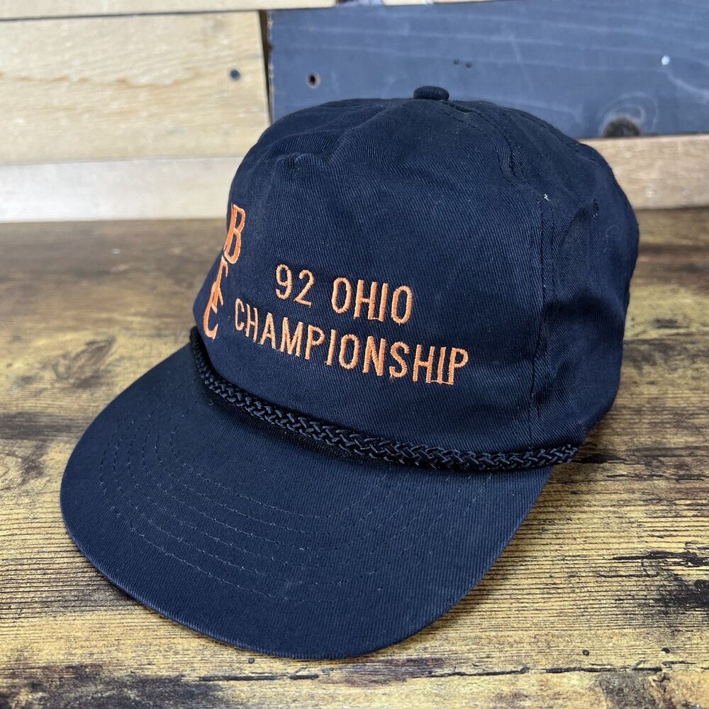 OBTC 92 Ohio Championship Rope Black Vintage Adjustable Hat Baseball Cap